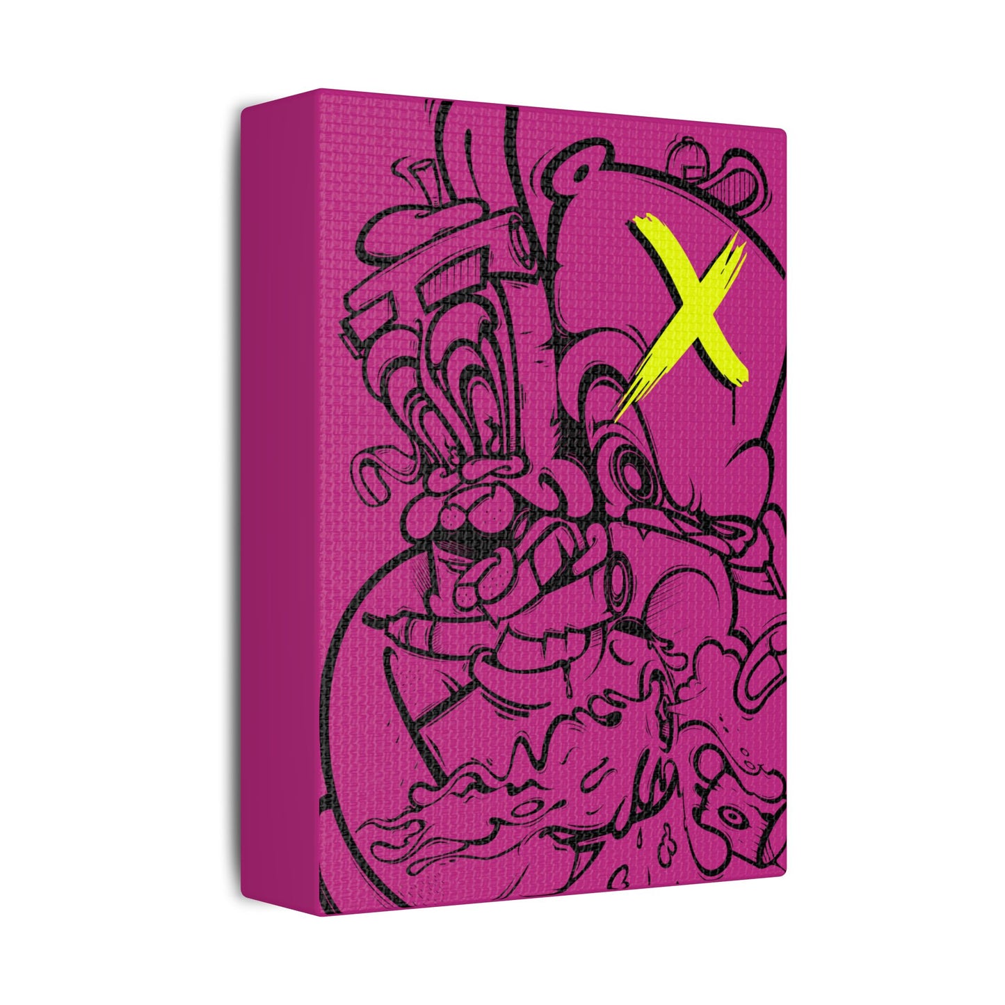Satenski kanvas - roze x crna