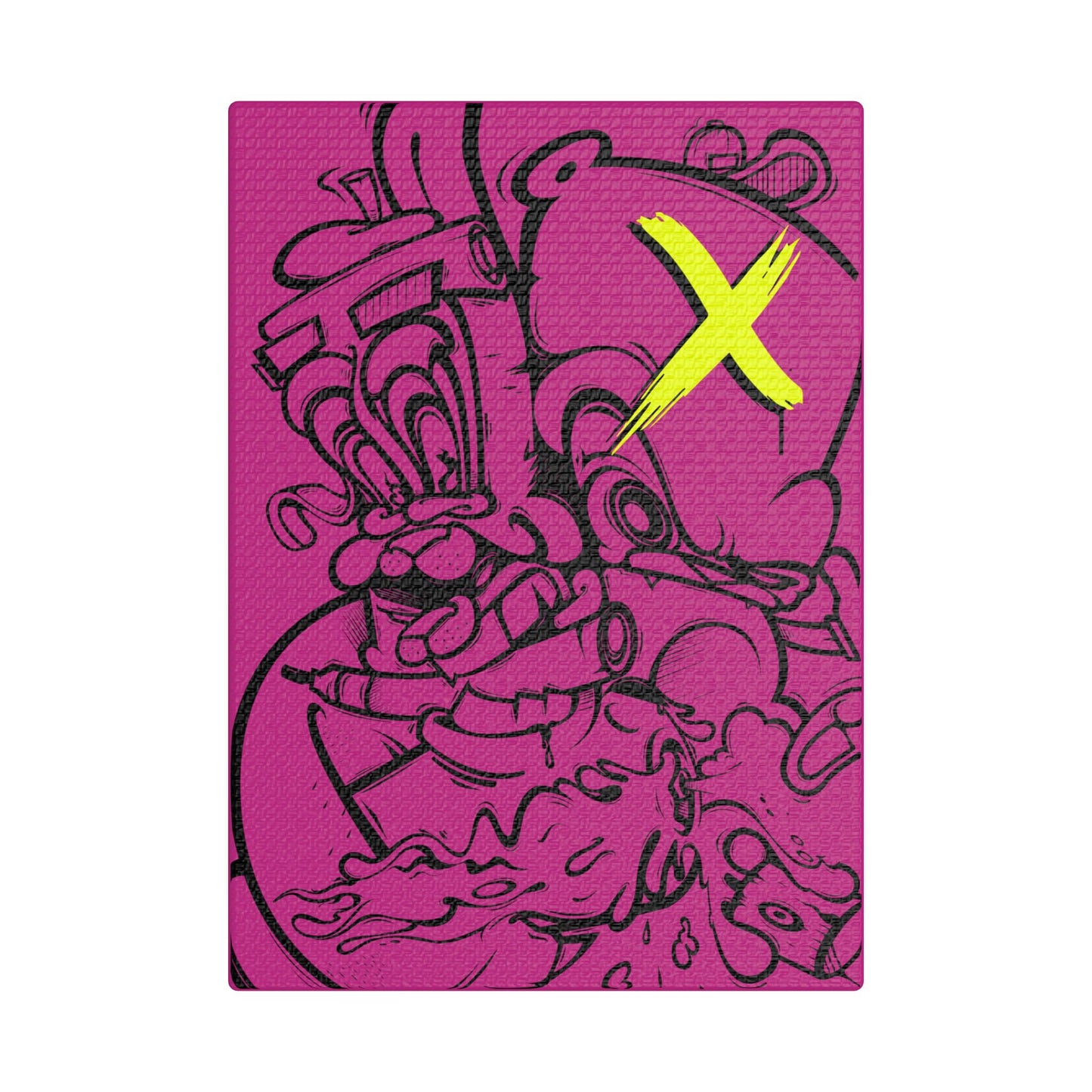 Satenski kanvas - roze x crna