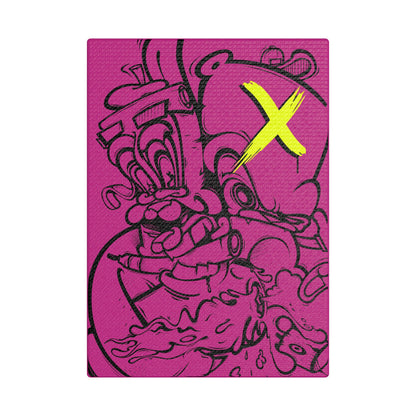 Satenski kanvas - roze x crna